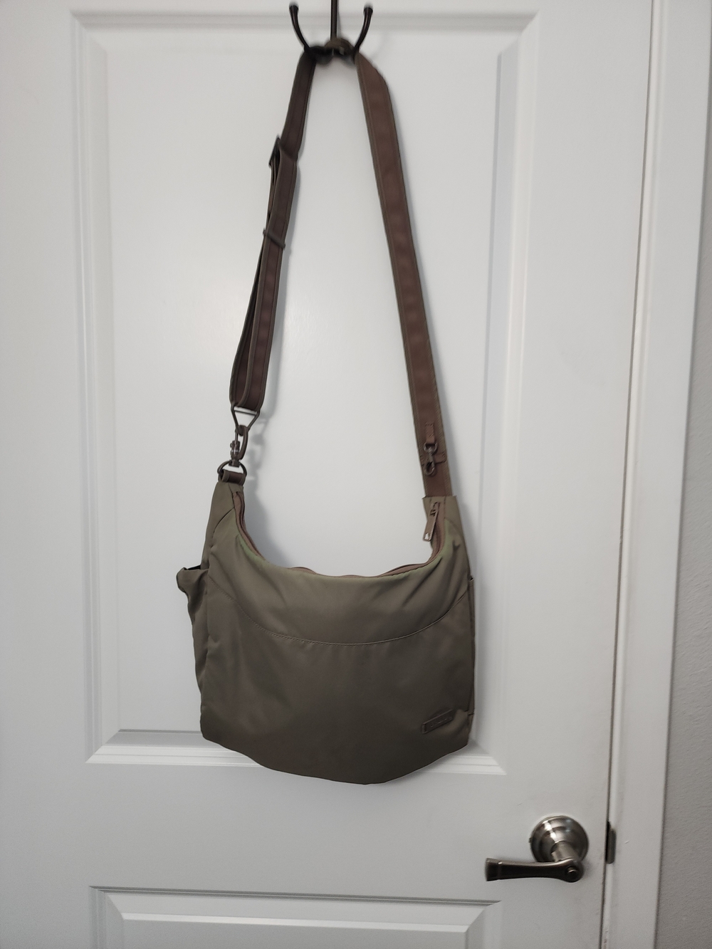 Pacsafe Taupe Anti Theft Crossbody Bag -.travel